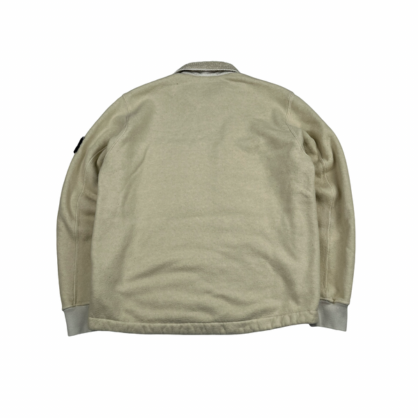 Stone Island 2023 Tan Teddy Fleece Zipped Jumper - Medium