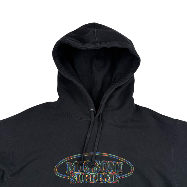 Missoni x Supreme Black Heavyweight Cotton Logo Hoodie - Large