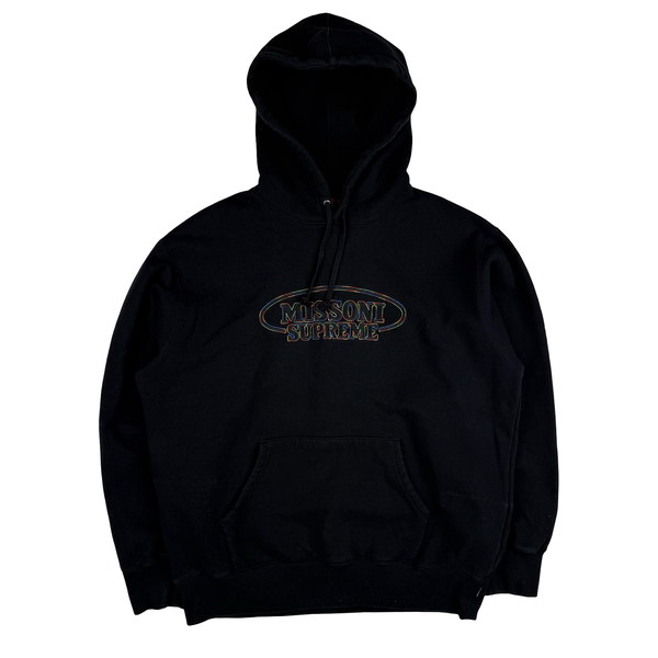 Missoni x Supreme Black Heavyweight Cotton Logo Hoodie - Large