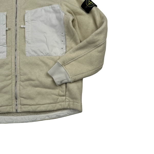 Stone Island 2023 Tan Teddy Fleece Zipped Jumper - Medium