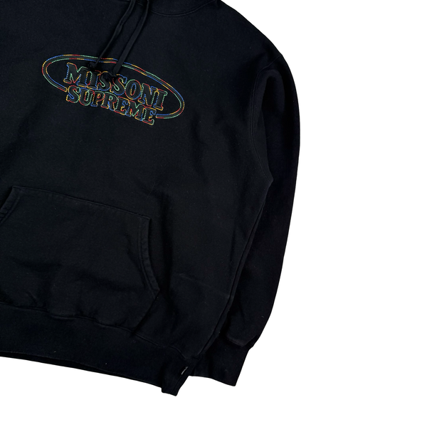 Missoni x Supreme Black Heavyweight Cotton Logo Hoodie - Large