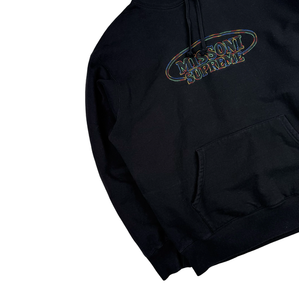 Missoni x Supreme Black Heavyweight Cotton Logo Hoodie - Large