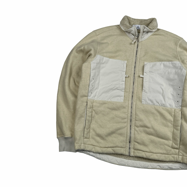Stone Island 2023 Tan Teddy Fleece Zipped Jumper - Medium