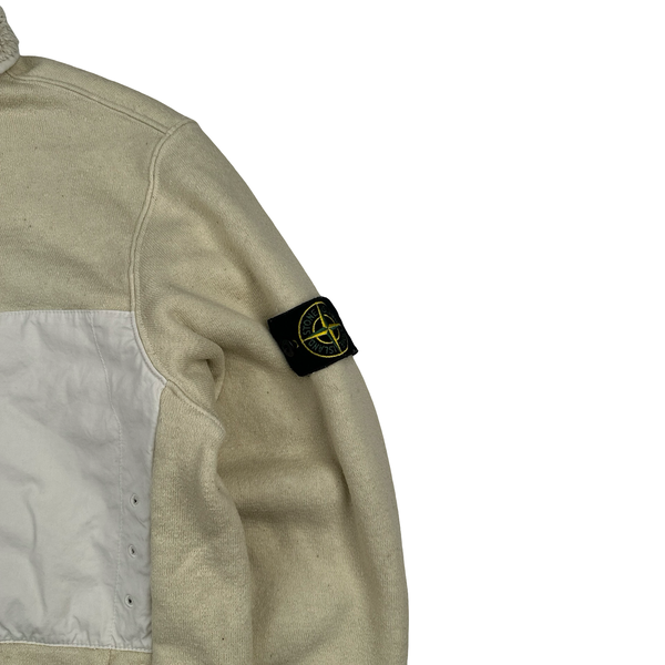 Stone Island 2023 Tan Teddy Fleece Zipped Jumper - Medium