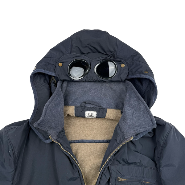 CP Company Navy Fleece Lined Nycra Stretch Goggle Jacket - Large (50)
