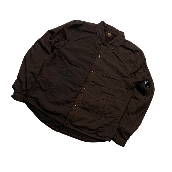 CP Company Brown Nylon Overshirt - Medium
