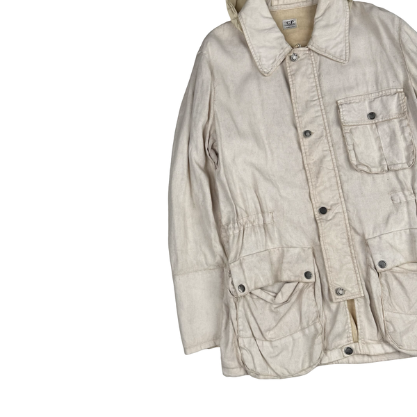 CP Company Vintage Cream 2002 Lino Flax Cotton Watch Finder Jacket- Large