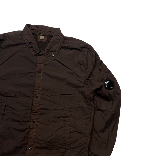 CP Company Brown Nylon Overshirt - Medium