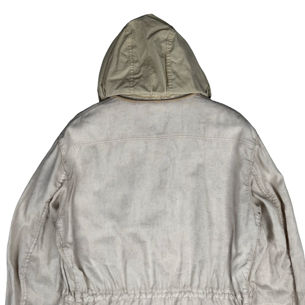 CP Company Vintage Cream 2002 Lino Flax Cotton Watch Finder Jacket- Large