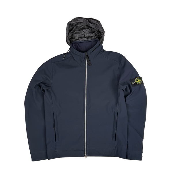 Stone Island 2017 Navy Blue Soft Shell - R Jacket - Medium