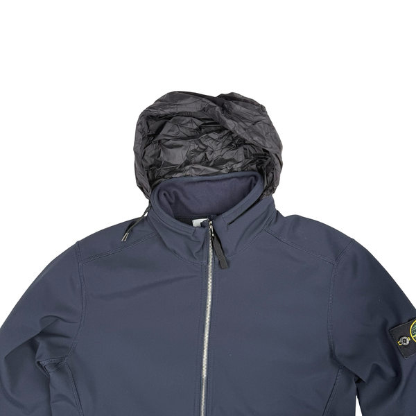Stone Island 2017 Navy Blue Soft Shell - R Jacket - Medium