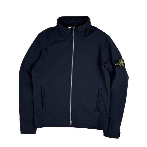 Stone Island 2017 Navy Blue Soft Shell - R Jacket - Medium