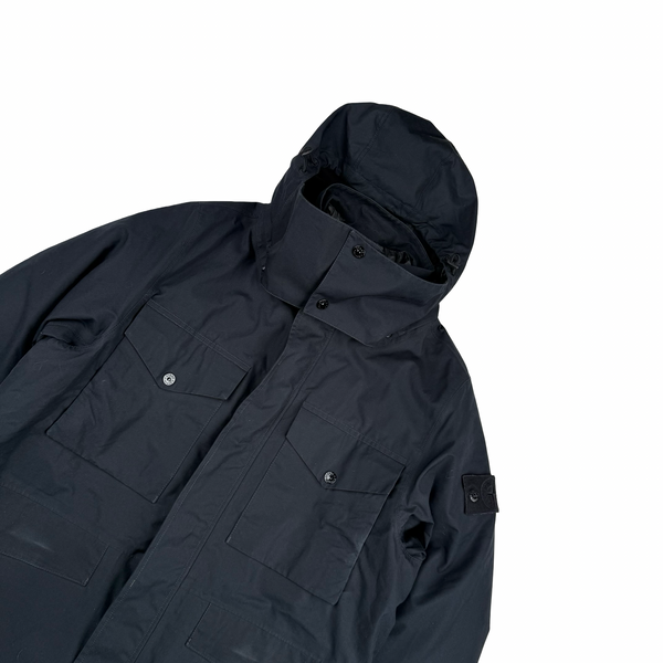 Stone Island 2015 Navy O-Ventile Ghost Piece Hooded Dutch Rope Down Lined Jacket - Medium