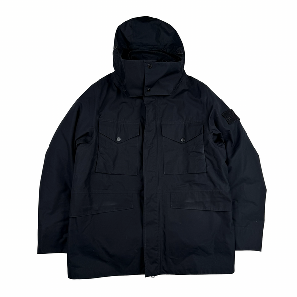 Stone Island 2015 Navy O-Ventile Ghost Piece Hooded Dutch Rope Down Lined Jacket - Medium