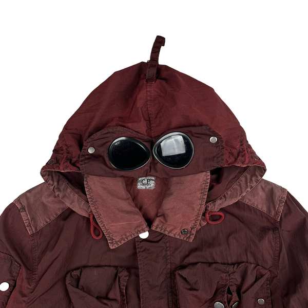 CP Company 50 Fili Maroon Multi pocket Goggle Jacket - XL