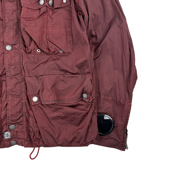 CP Company 50 Fili Maroon Multi pocket Goggle Jacket - XL