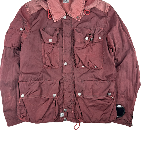 CP Company 50 Fili Maroon Multi pocket Goggle Jacket - XL