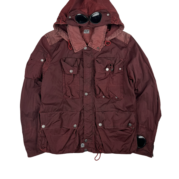 CP Company 50 Fili Maroon Multi pocket Goggle Jacket - XL