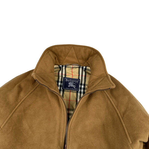 Burberry Brown Cashmere Blend Checked Lined Bomber Jacket - Large