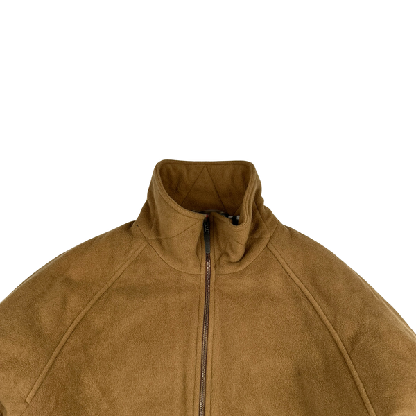 Burberry Brown Cashmere Blend Checked Lined Bomber Jacket - Large
