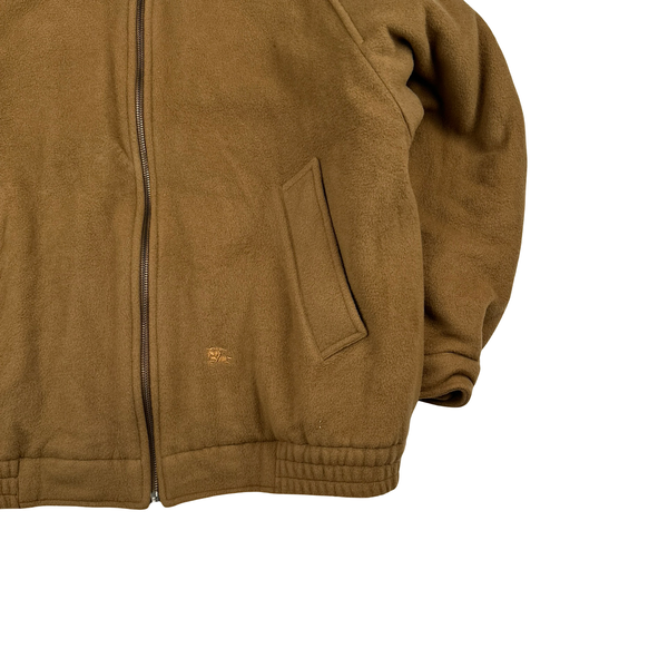Burberry Brown Cashmere Blend Checked Lined Bomber Jacket - Large