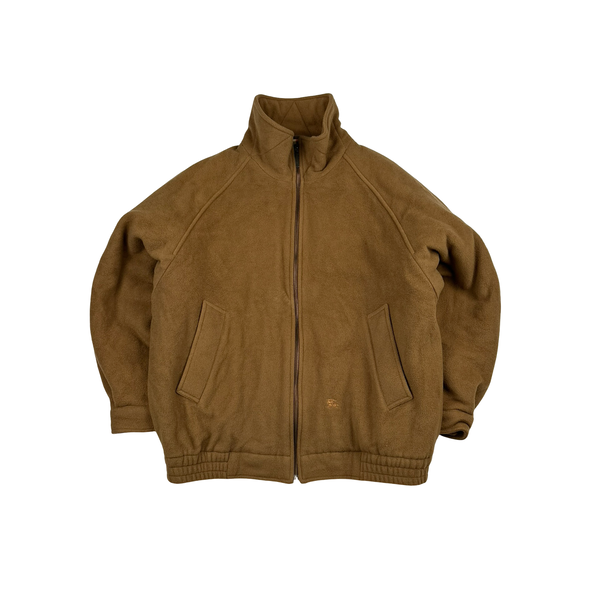 Burberry Brown Cashmere Blend Checked Lined Bomber Jacket - Large