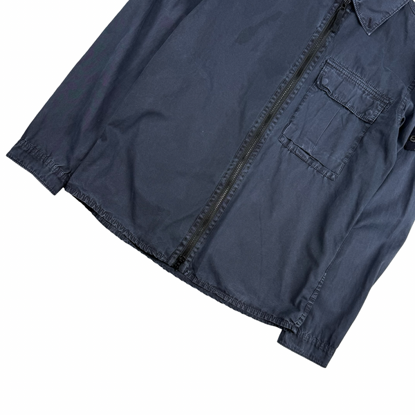 Stone Island 2019 Navy Cotton Zipped Overshirt - Small
