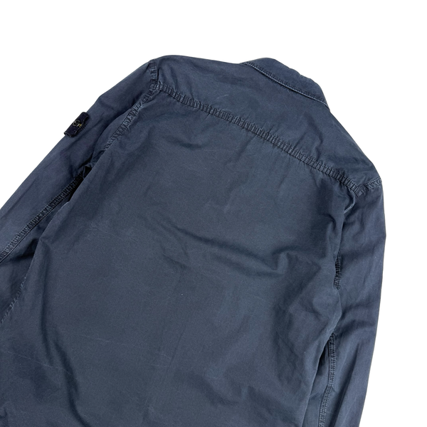 Stone Island 2019 Navy Cotton Zipped Overshirt - Small