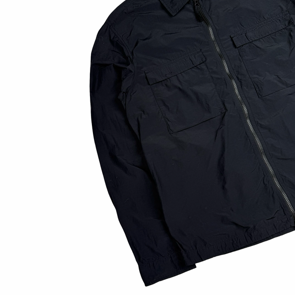 Stone Island Black Double Chest Pocket Nylon Overshirt - Large
