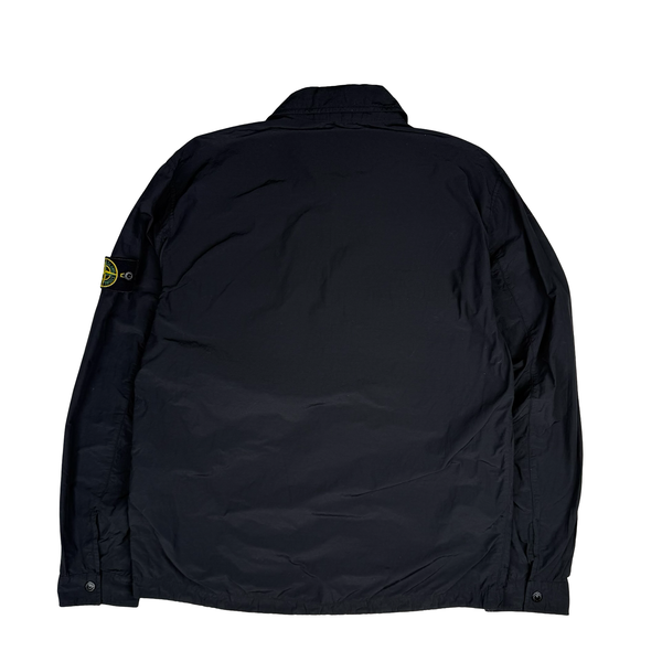 Stone Island Black Double Chest Pocket Nylon Overshirt - Large