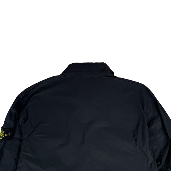 Stone Island Black Double Chest Pocket Nylon Overshirt - Large