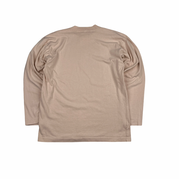 Stone Island 90s Salmon Pink Cotton Spellout Vintage Longsleeve T Shirt - Large