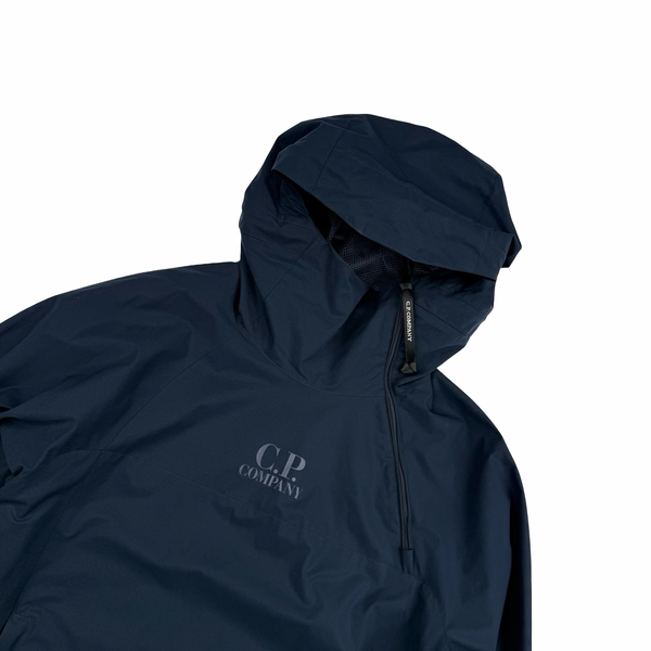 CP Company Navy Pro Tek Lightweight Hooded Pullover Smock Jacket - Medium