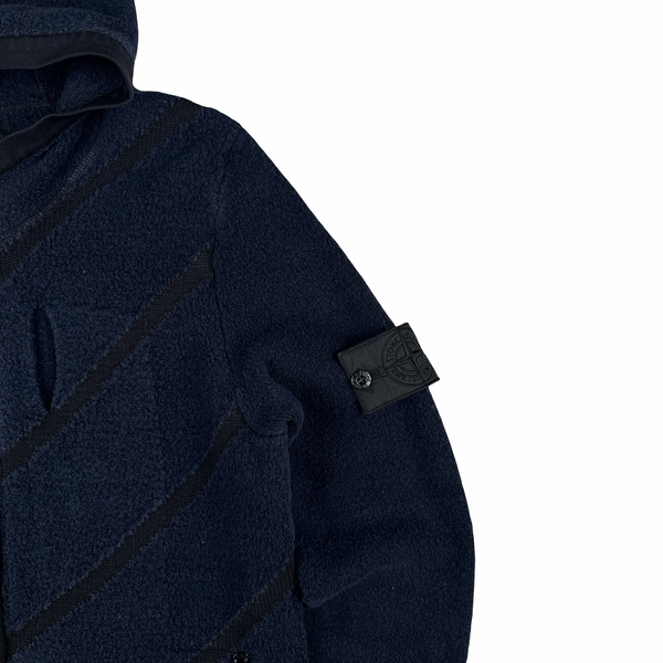 Stone Island Dark Navy Shadow Project Knit Zipped Hooded Jumper - Small