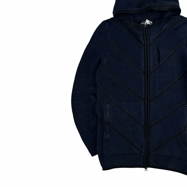 Stone Island Dark Navy Shadow Project Knit Zipped Hooded Jumper - Small