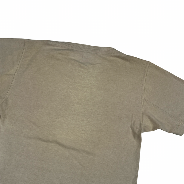 Stone Island 90's Vintage Tan Cotton Spellout Vintage T Shirt - Small