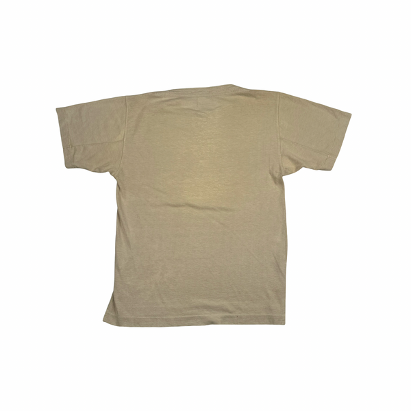 Stone Island 90's Vintage Tan Cotton Spellout Vintage T Shirt - Small