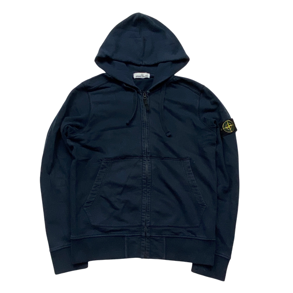 Stone Island 2018 Navy Zipped Cotton Hoodie - Medium