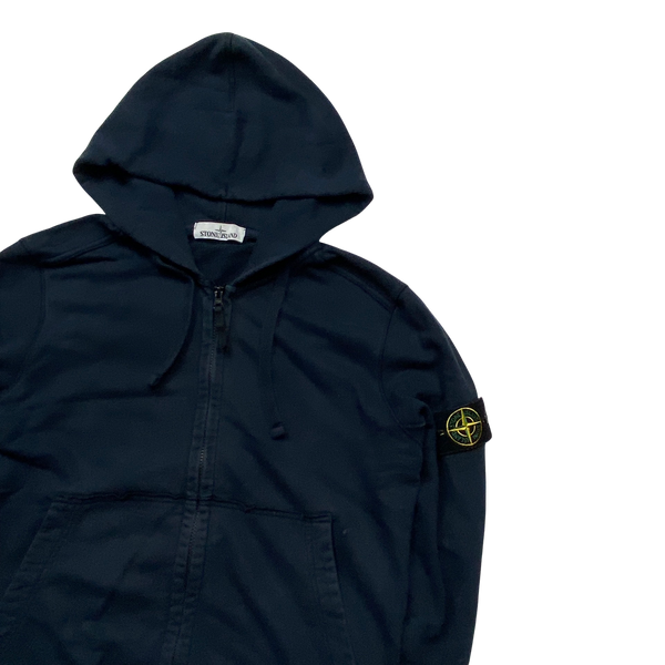 Stone Island 2018 Navy Zipped Cotton Hoodie - Medium