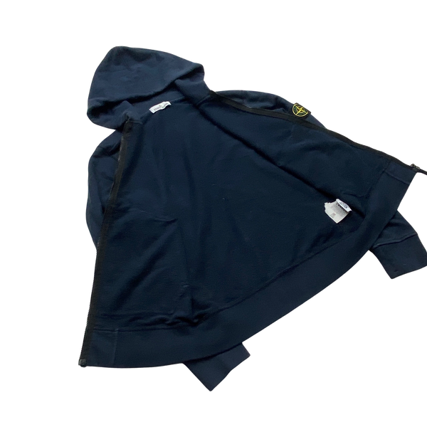 Stone Island 2018 Navy Zipped Cotton Hoodie - Medium