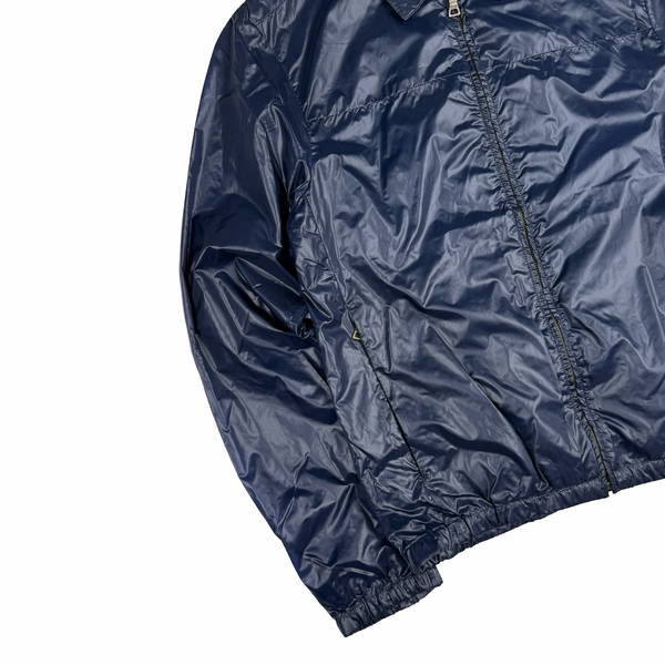 Prada Super Light Weight Navy Blue Nylon Bomber Jacket - Small (46)