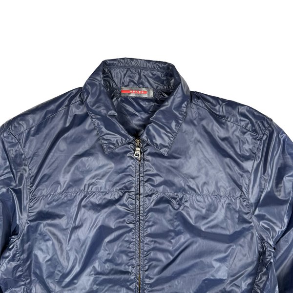 Prada Super Light Weight Navy Blue Nylon Bomber Jacket - Small (46)