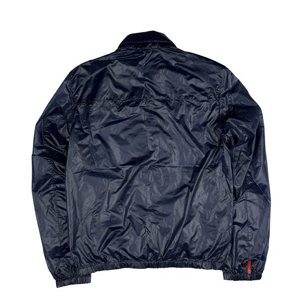 Prada Super Light Weight Navy Blue Nylon Bomber Jacket - Small (46)