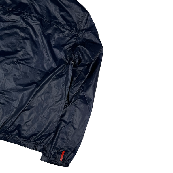 Prada Super Light Weight Navy Blue Nylon Bomber Jacket - Small (46)