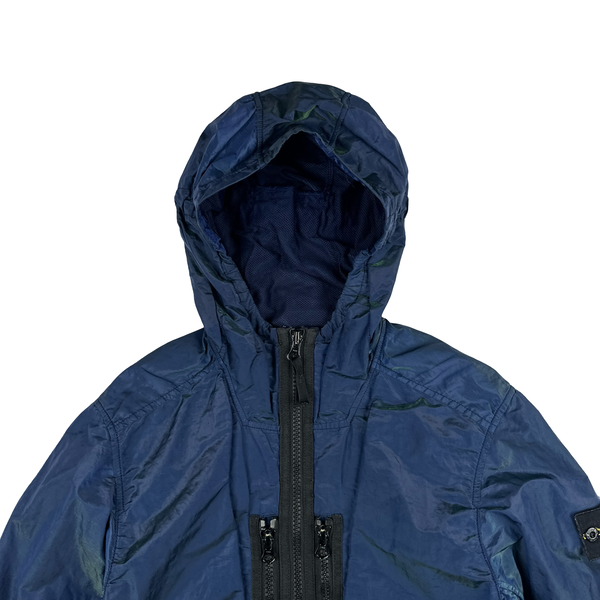 Stone Island 2017 Blue Nylon Metal Watro Colour Weft Jacket - Small