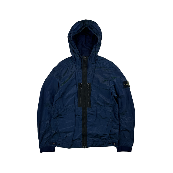 Stone Island 2017 Blue Nylon Metal Watro Colour Weft Jacket - Small