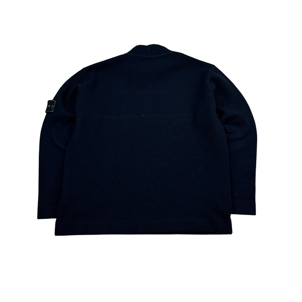 Stone Island Vintage Green Edge 1998 Navy Mock Neck Jumper - Large