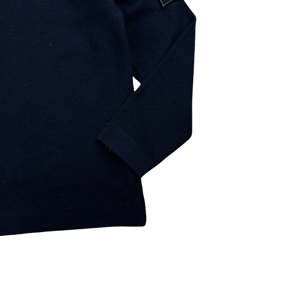 Stone Island Vintage Green Edge 1998 Navy Mock Neck Jumper - Large