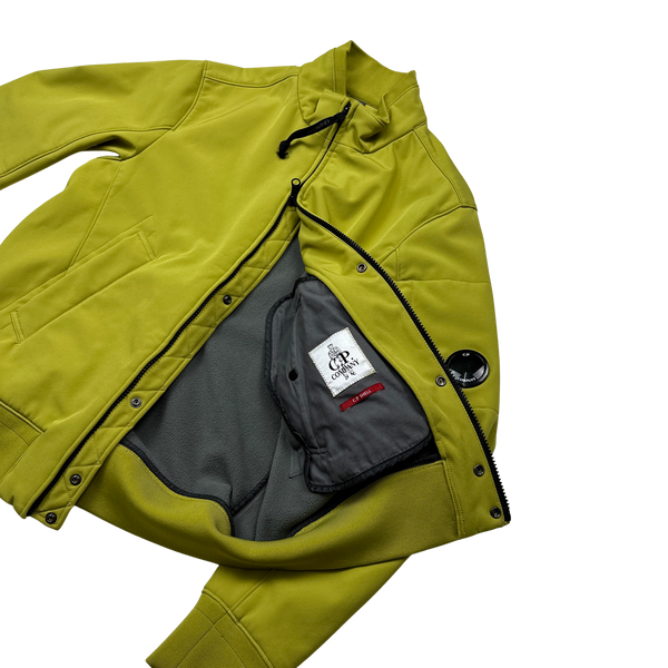 CP Company Lime Green Fleece Lined Soft Shell Jacket - Medium