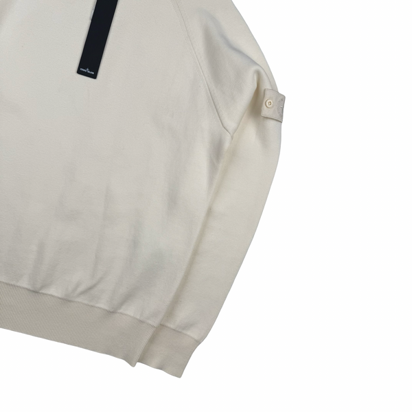 Stone Island 2022 Ghost Cream Cotton Knit Crew Neck Jumper - Medium